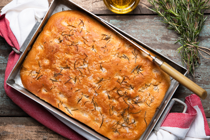Focaccia sem glúten e sem lactose